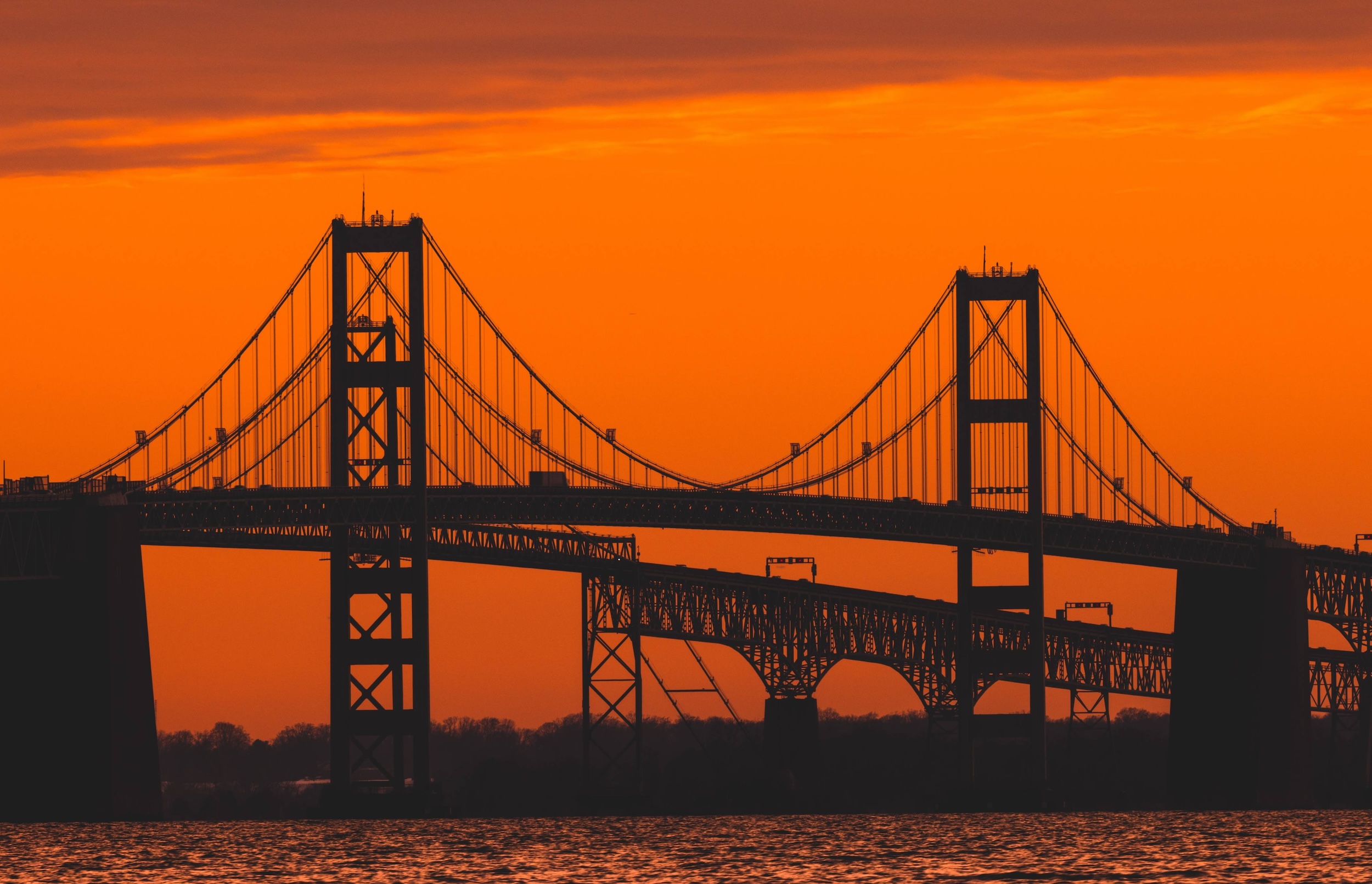 Bay Bridge Sunset in Maryland